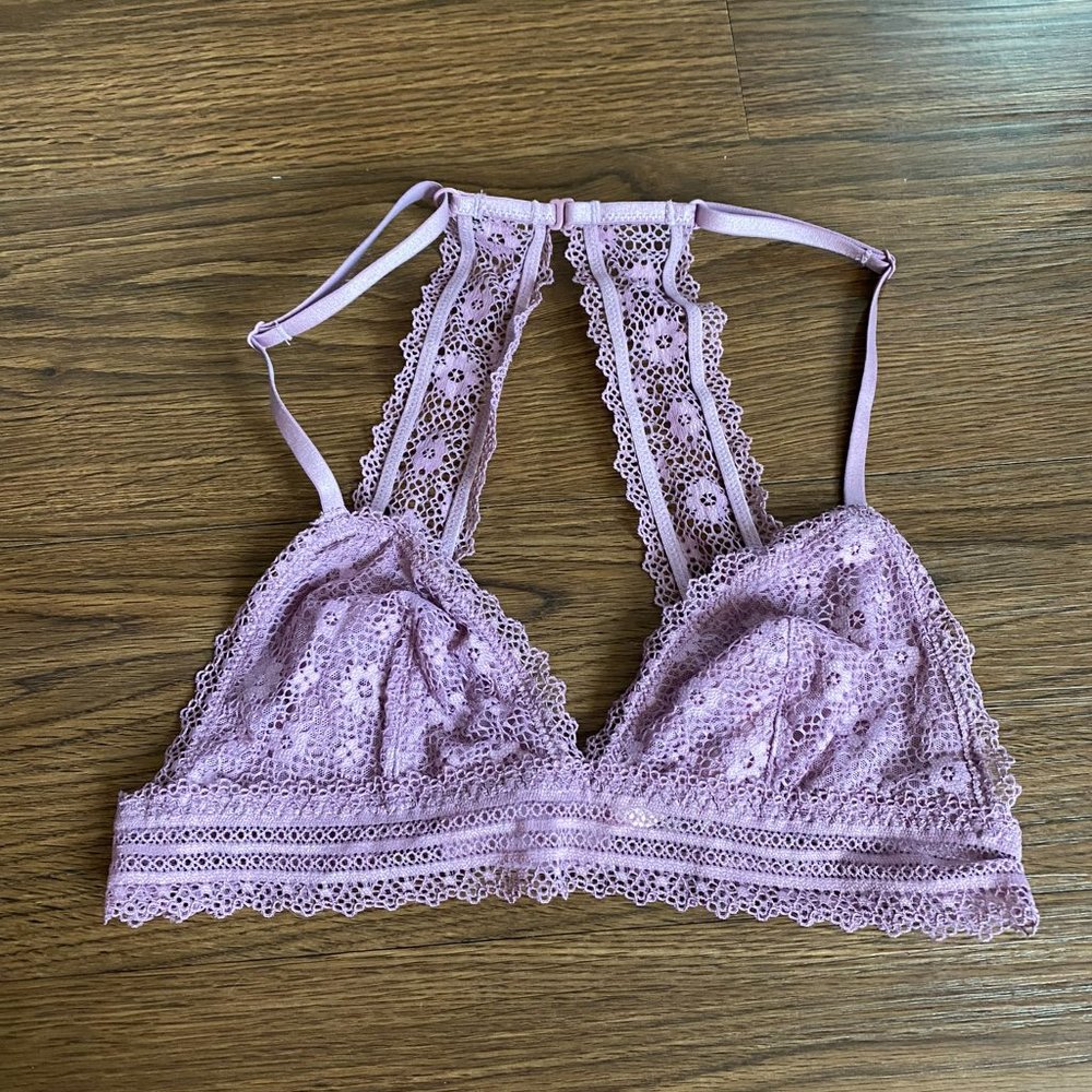 Victoria's Secret Lace Unlined Bralette Antique Lavender Size Small